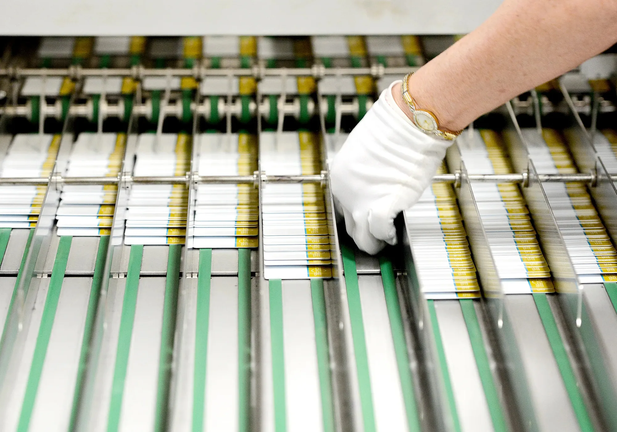 Assembly Line in the card printing factory